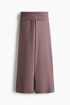 H&m Foldover-waist Sports Trousers In Burgundy