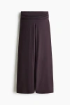 H&m Foldover-waist Sports Trousers In Purple