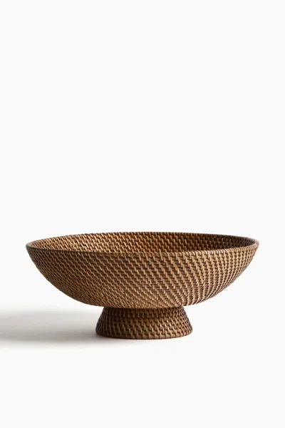 H&m Footed Rattan Bowl In Brown