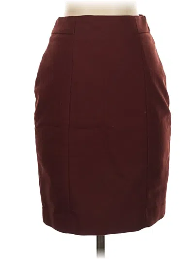 Pre-owned H&m Formal Skirt In Burgundy