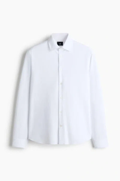 H&m Four-way Stretch Slim Fit Shirt In White