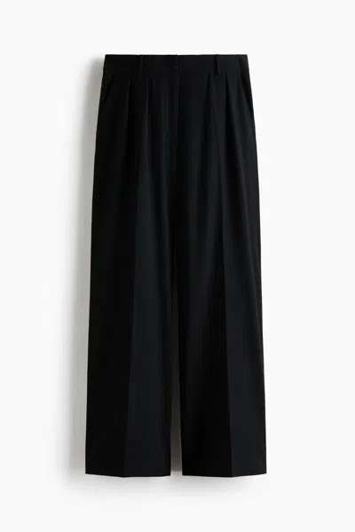 H&m Four-way Stretch Wide-cut Pants In Black