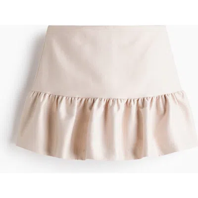 H&m Frilled Mini Skort In Neutral