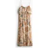 H&m Frill-trimmed A-line Dress In Brown