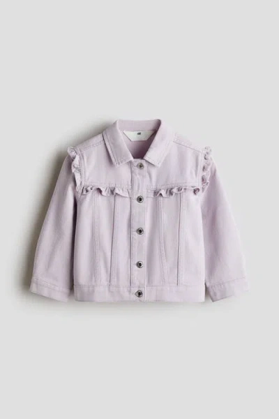 H&m Kids'  Frill-trimmed Twill Jacket In Purple