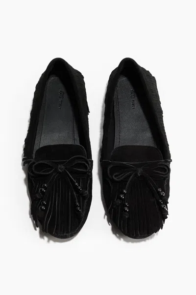 H&m Fringed Loafers In Black