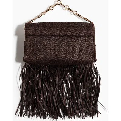 H&m Fringed Straw Clutch In Brown