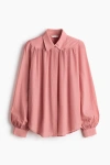 H&m Gathered Blouse In Pink