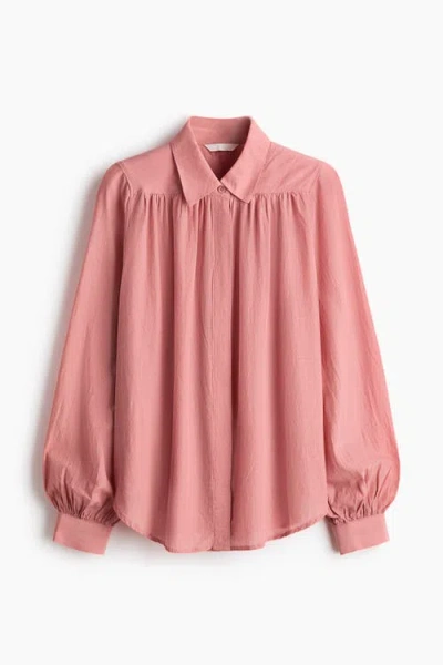 H&m Gathered Blouse In Pink