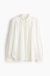 H&m Gathered Blouse In White