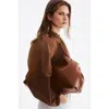 H&m Gathered Bomber Jacket In Brown