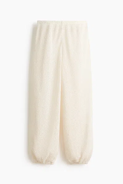 H&m Glittery Knit Pants In Neutral
