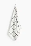 H&m Grid-patterned Bath Towel In White