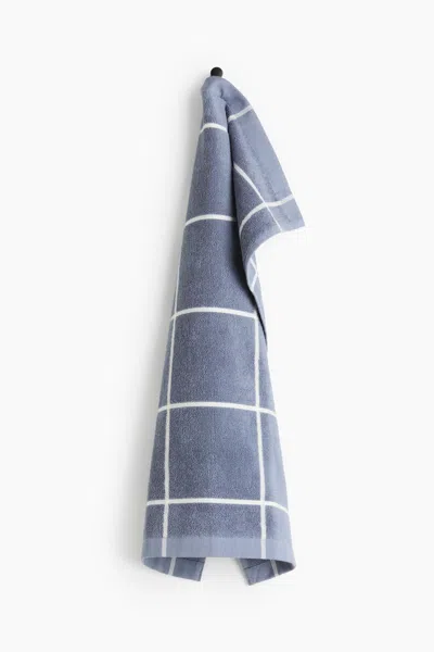 H&m Grid-patterned Hand Towel In Blue