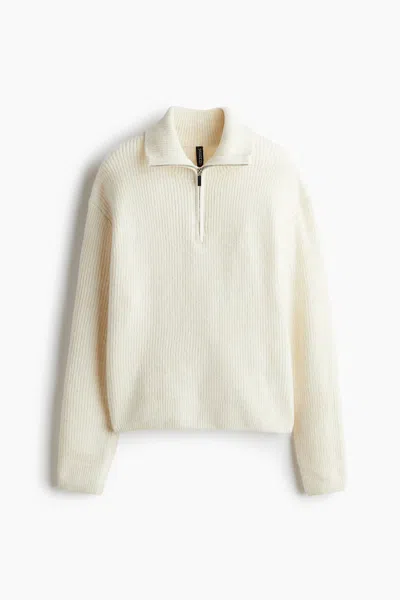 H&m Half-zip Sweater In Neutral
