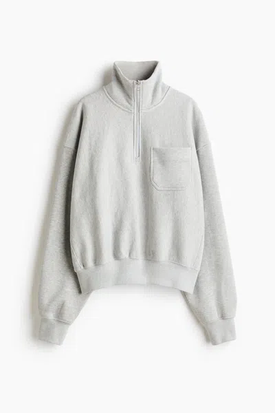 H&m Half-zip Sweatshirt In Gray