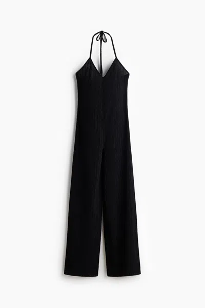 H&m Halterneck Jumpsuit In Black