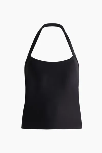H&m Halterneck Sports Tank Top With Softmove In Black