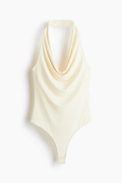 H&m Halterneck Thong Bodysuit In Neutral