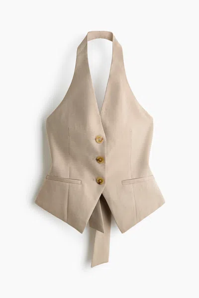 H&m Halterneck Vest In Neutral