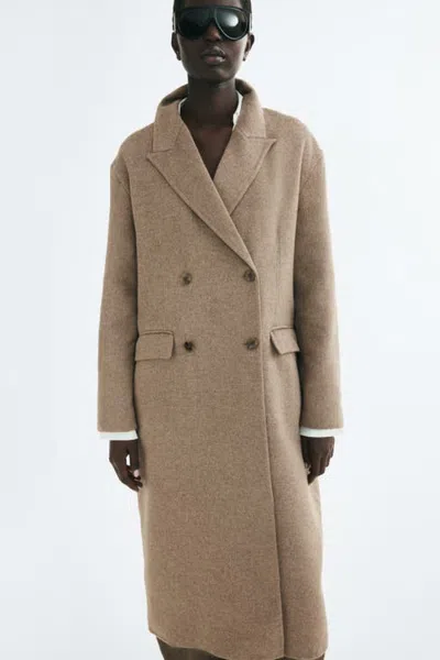H&m Handmade Double-breasted Coat In Neutral