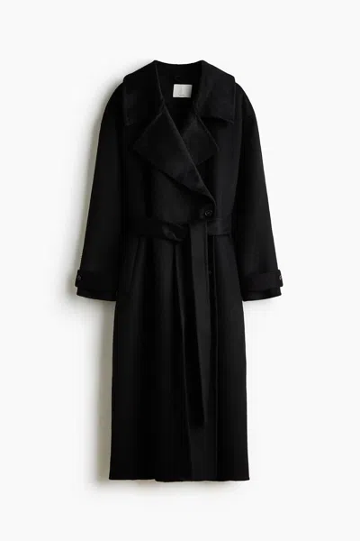 H&m Handmade Wool-blend Coat In Black