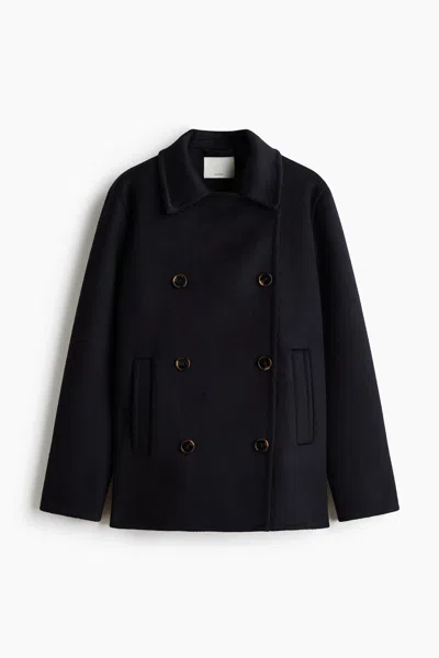 H&m Handmade Wool-blend Coat In Blue