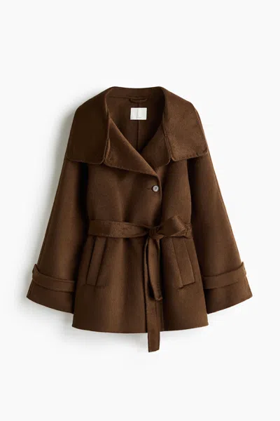 H&m Handmade Wool-blend Coat In Brown