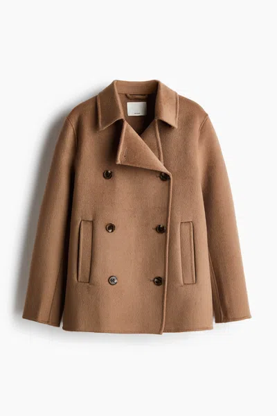 H&m Handmade Wool-blend Coat In Neutral