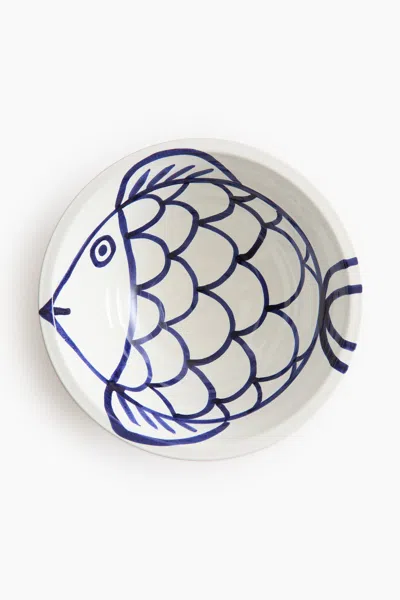 H&m Hand-painted Terracotta Serving Bowl In Neutral