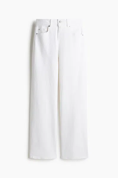 H&m Ava Ultra High Rise Wide Leg Jeans In White