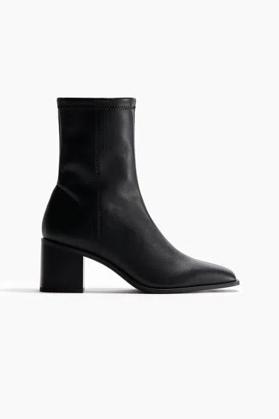 H&m Heeled Ankle Boots In Black