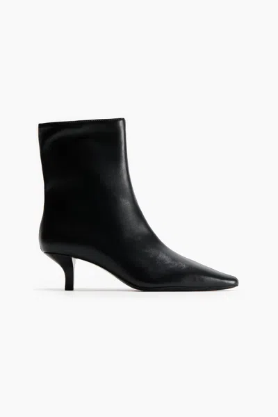 H&m Heeled Ankle Boots In Black