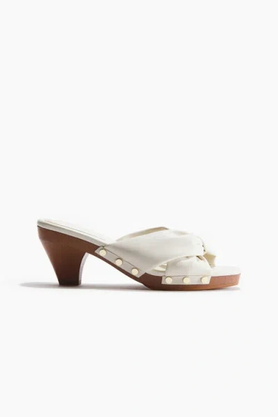 H&m Heeled Clog-look Sandals In Multi