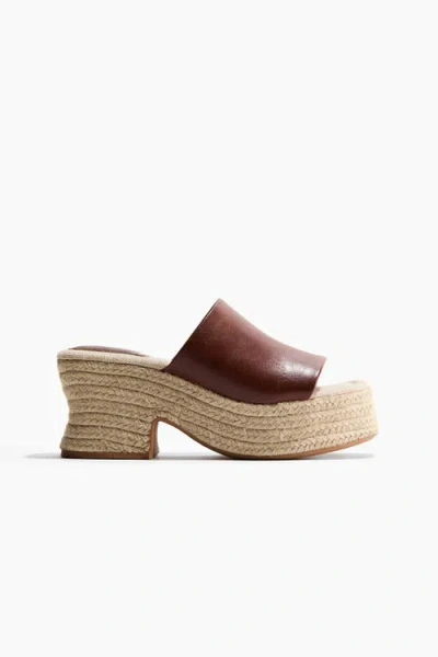 H&m Heeled Espadrilles In Brown