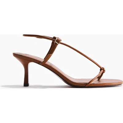 H&m Heeled Strappy Sandals In Brown