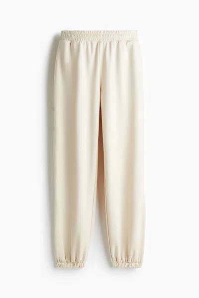 H&m High Waist Joggers In Light Beige