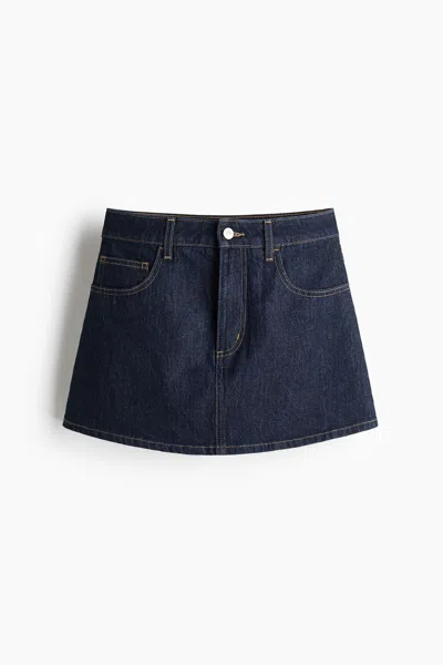 H&m High-waist Denim Skort In Multi