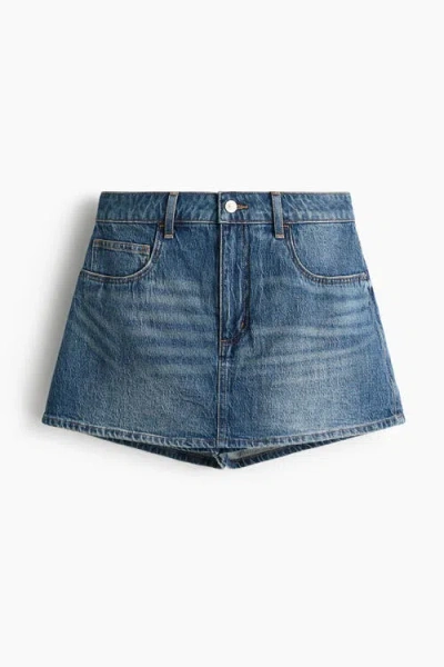 H&m High-waisted Denim Skort In Multi