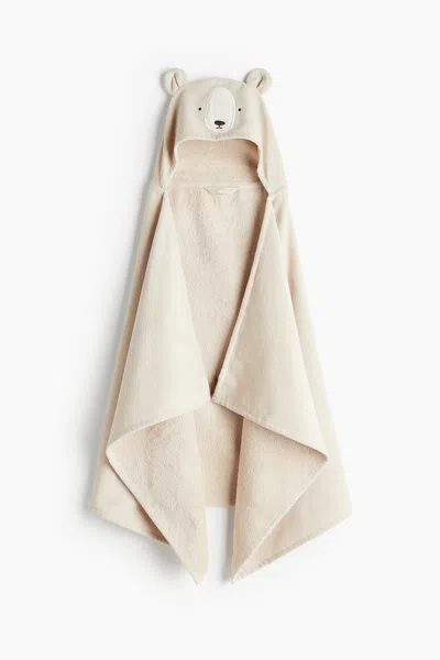 H&m Hooded Bath Towel In Neutral