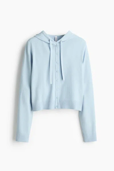 H&m Hooded Cardigan In Blue