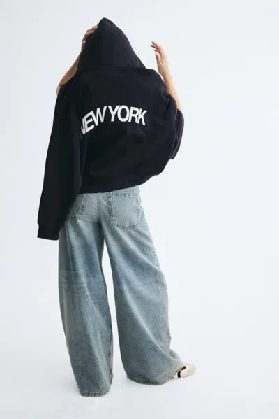 H&m Hooded Jacket In Navy Blue