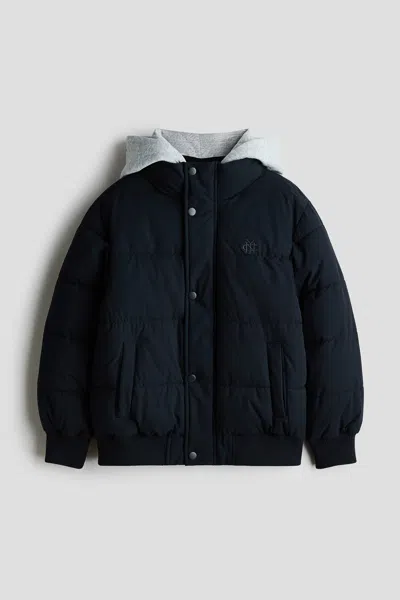 H&m Kids' Hooded Puffer Jacket In Blue