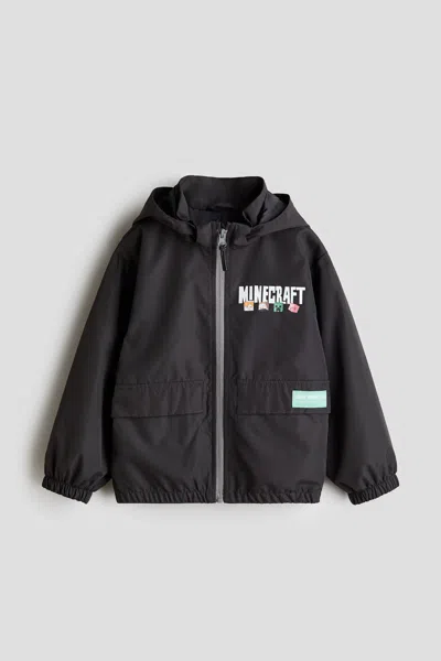 H&m Kids' Hooded Windbreaker In Black