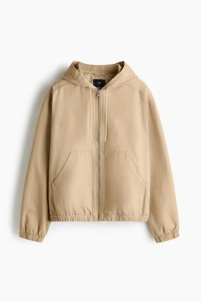 H&m Hooded Workwear Jacket In Brown