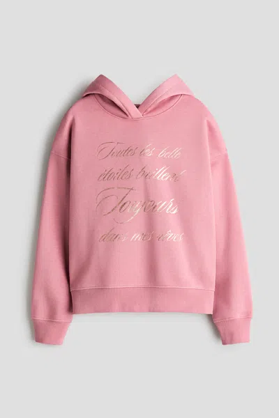 H&m Kids' Hoodie With Motif In Pink
