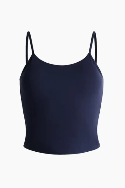 H&m Integral-bra Sports Strappy Top With Softmove In Blue
