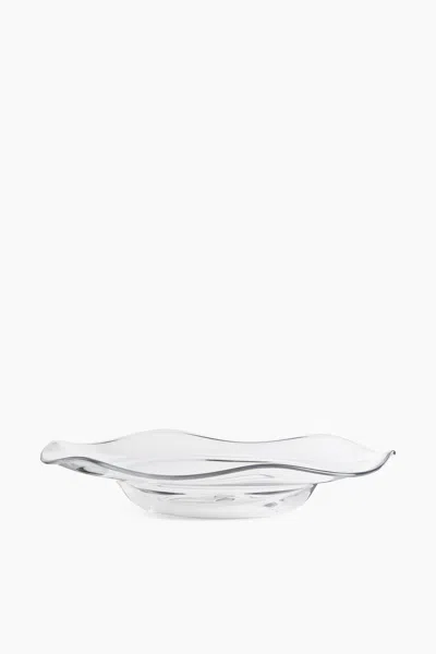 H&m Irregular-shaped Glass Serving Bowl In Transparent