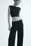 H&m Jacquard Jersey Pull-on Pants In Black