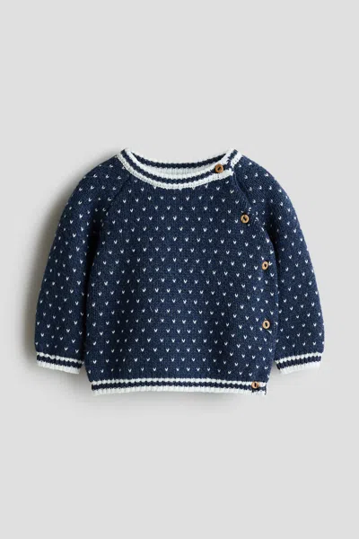 H&m Babies' Jacquard-knit Sweater In Blue